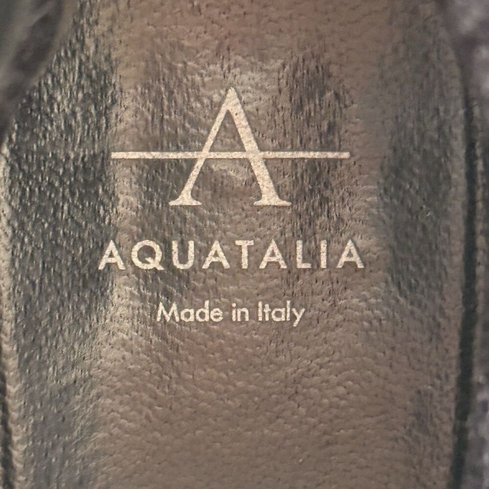 Aquatalia Italian Black Patent Leather Side Zipper Pointed Toe Ankle Boot Size 9 - Picture 9 of 10